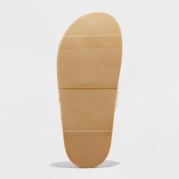 Universal Thread Kylie Woven Two Band Footbed Sandals Women’s 8.5 Cream - Picture 4 of 5